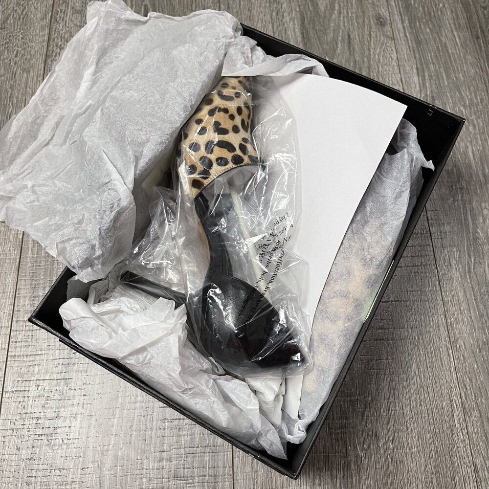 NIB Steven by Steve Madden VADAH D'orsay Pumps Leopard Calf Leather Heels Sz 9 - Picture 6 of 7